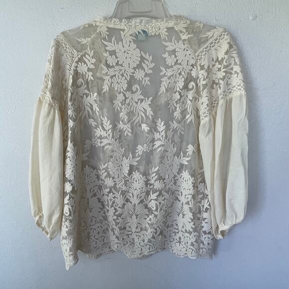 Sundance Silk Odette Lace Top size M cottage core - Picture 7 of 10